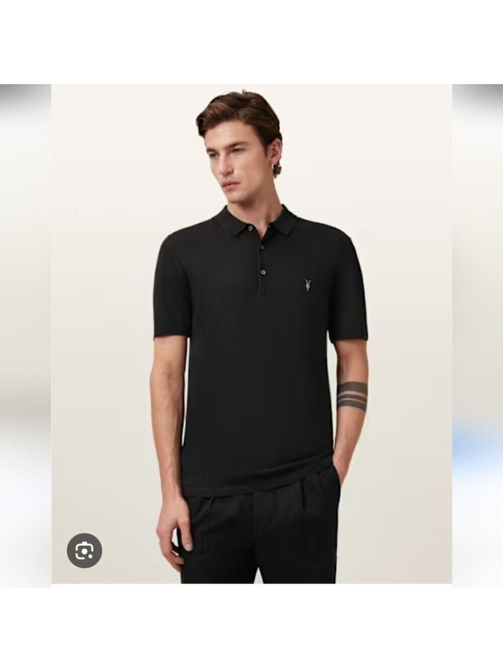 ALLSAINTS | Polo Shirt Mens Black Sz LARGE